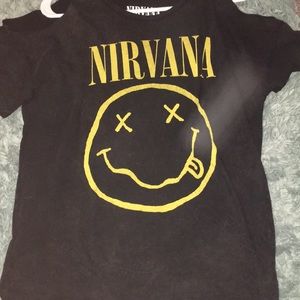 Cut out shoulder Nirvana T-shirt